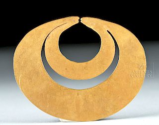 Moche 18K Gold Nose Ring, Double Crescent Form - 2.4 g
