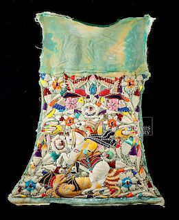 20th C. Peruvian Embroidered Textile Carnival Apron