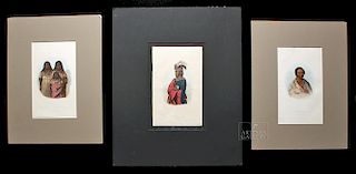 Trio of Catlin Lithographs for History of Man, 1844