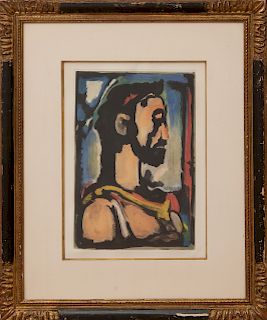 GEORGES ROUAULT (1871-1958): HEAD OF CHRIST IN PROFILE, FROM LES FLEURS DU MAL