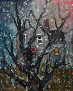 CHUCK CONNELLY (b. 1955): HOUSE IN FLURRIES