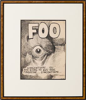 CHARLES CRUMB (b. 1942): FOO COMIC COVER ARTWORK