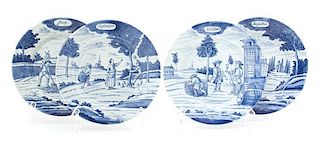 Twelve Metropolitan Museum of Art Reproduction Delft Calendar Plates Diameter 9 1/8 inches.
