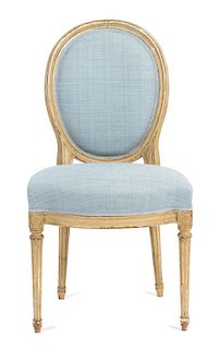 A Louis XVI Style Oval Back Side Chair Height 35 inches.