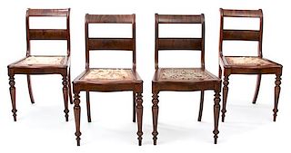 A Set of Eight Regency Mahogany Dining Chairs Height 33 inches.