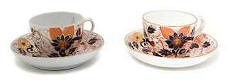 Six Miscellaneous English Porcelain Teacups and Saucers