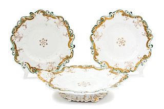 Six English Porcelain Plates Length of largest 10 1/2 inches.