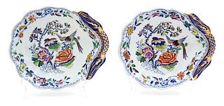 A Pair of English Stone China Shell-form Dishes Length 8 3/4 inches.