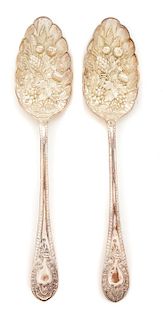 A Pair of Sheffield Silver Berry Spoons, Walker & Hall, Sheffield, 1936,