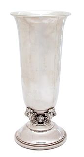 An American Silver Vase, Unknown Maker,
