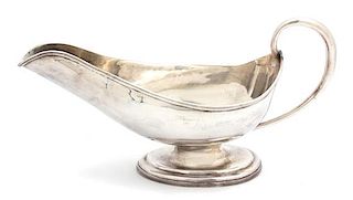 A Large Silver Plate Gravy Boat Length 15 inches.
