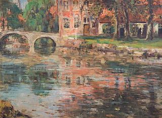 Artist Unknown, (20th Century), River View with Bridge