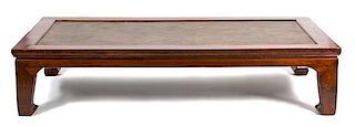 A Contemporary Asian Style Coffee Table Height 19 x width 84 x depth x 48 inches.