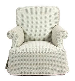 A Contemporary Upholstered Armchair Height 36 inches.