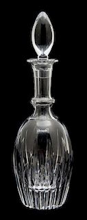 A Christofle Cut Crystal Decanter Height 13 3/4 inches.
