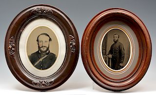 2 Civil War whole plate tintypes, Union soldiers