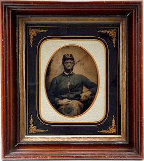 Civil War tintype, Union soldier Horatio N. Greenleaf