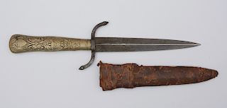 1845 American dagger w original leather scabbard