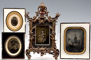 4 mid-19th century ambrotypes and tintypes, children
