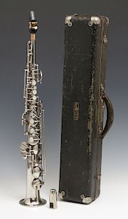 Soprano saxophone with case, CG Conn Limited