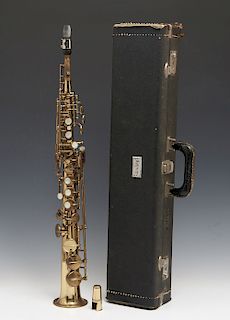 Soprano saxophone with case, Henri Selmer, Paris