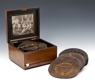 Polyphone disc music box with 30 discs