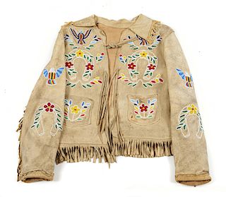Native American buckskin jacket with beadwork