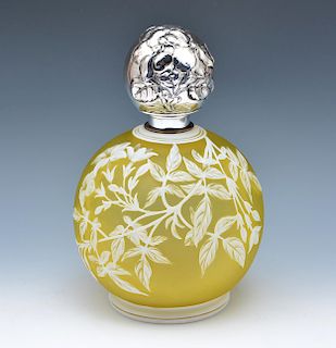 Thomas Webb cameo glass citron perfume bottle
