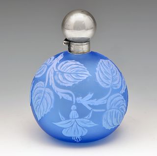 Thomas Webb cameo glass blue perfume bottle