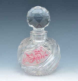 Thomas Webb signed cut crystal perfume bottle
