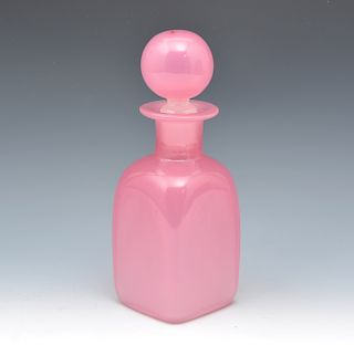 Steuben rosaline pink perfume bottle.