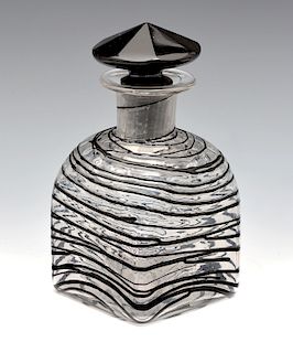 Steuben black threaded glass perfume bottle