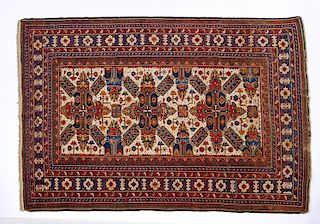Antique Persian scatter rug, 6' 7" x 4' 6"