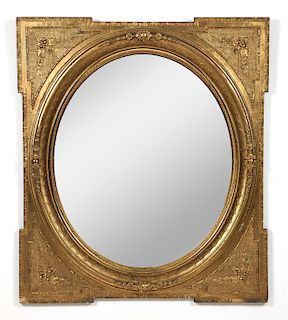 Victorian giltwood composition mirror