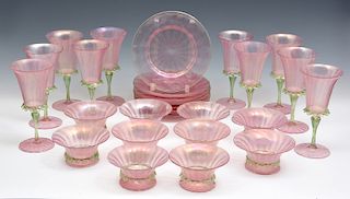 Lot of Venetian Italian luster glass goblets and bowls