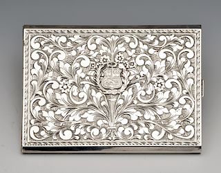 Peruvian sterling silver cigarette case