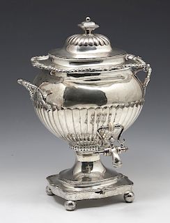 Silver plate coffee or hot water samovar/urn