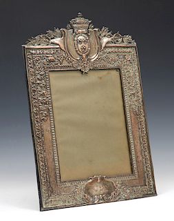 Silvered copper picture frame