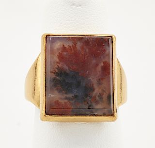 24k Gold & agate ring