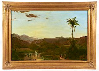 S. Lee, Orientalist landscape, oil on canvas