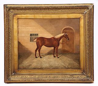 Albert Clark, Horse In Stable, oil on canvas