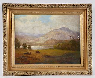 English school, Pastoral landscape, oil on canvas