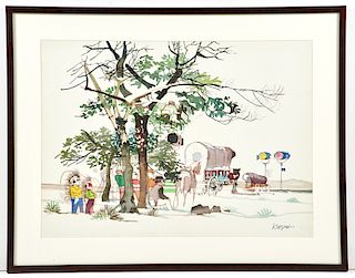 Dong Kingman, "Desperado", watercolor