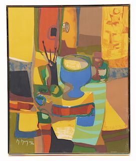 Marcel Mouly, Abstract still life, lithograph