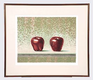 Martha Mayer Erlebacher, "Two Apples", lithograph
