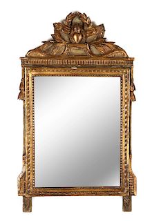 Continental neoclassical carved giltwood mirror
