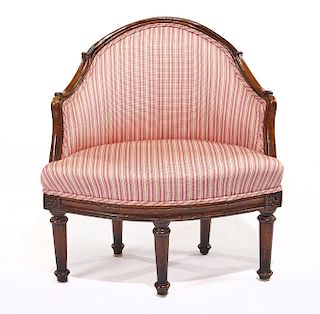 Neoclassical style mahogany corner chair