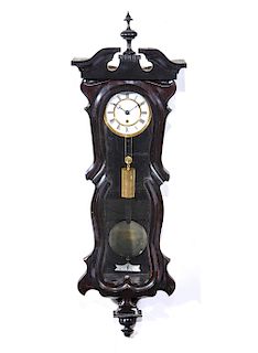 Vienna single weight regulator clock in shaped case
