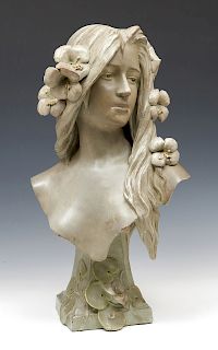 Georges Coudray terra cotta female bust