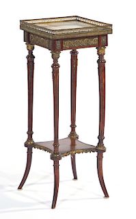 French stand with gallery and marble top